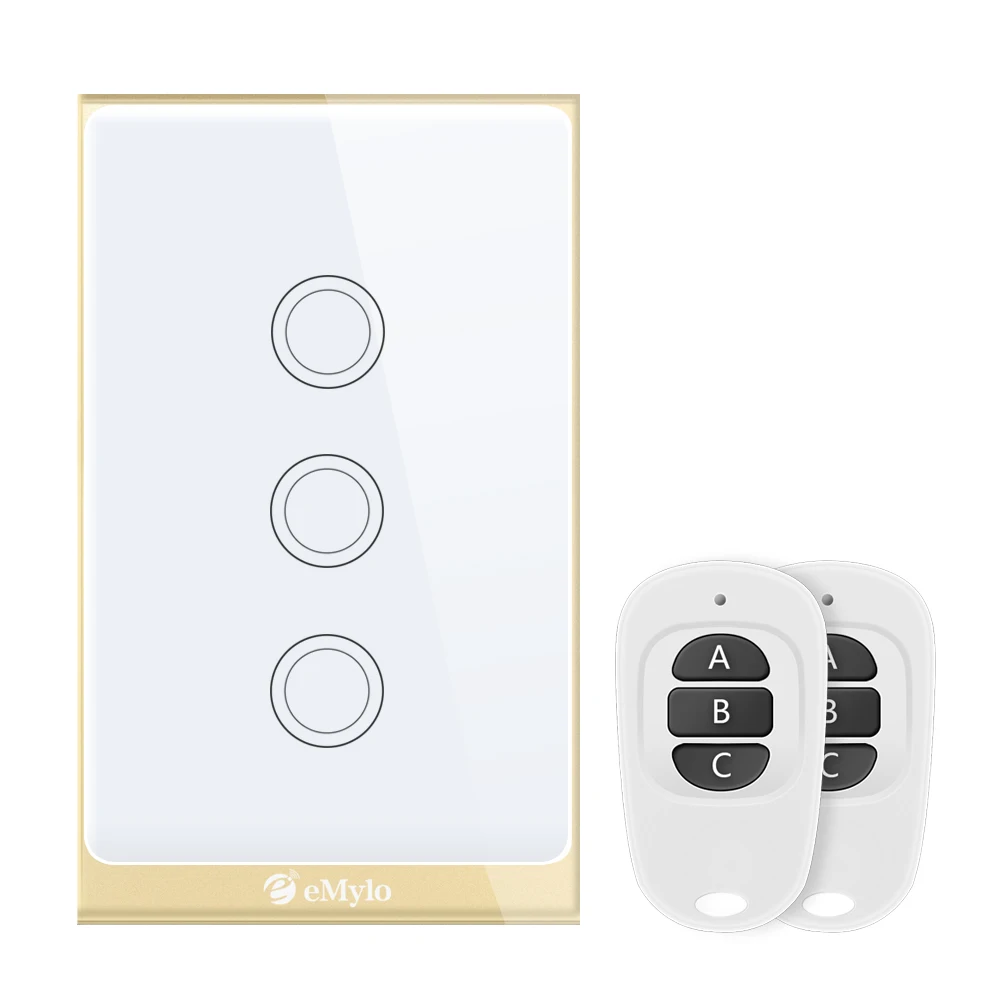 EMylo WIFI сенсорный выключатель света Умный переключатель AC 220V 3ch 433mhz беспроводной