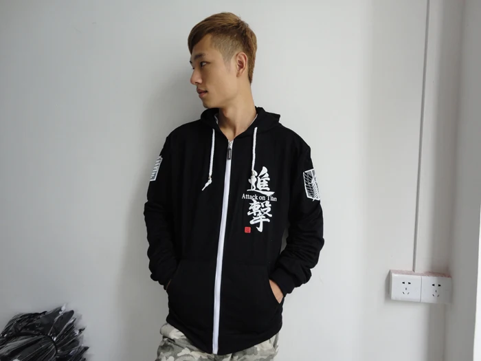 Аниме Атака Титанов Косплей Толстовка Скаутинг Легион с капюшоном черный свитер