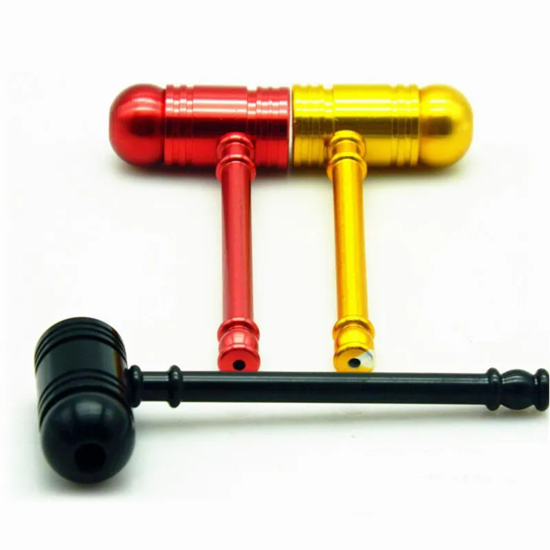 1 Шт. Мини молоток Курение Труба Металл Алюминий С Крышкой травы Кальян Пипа