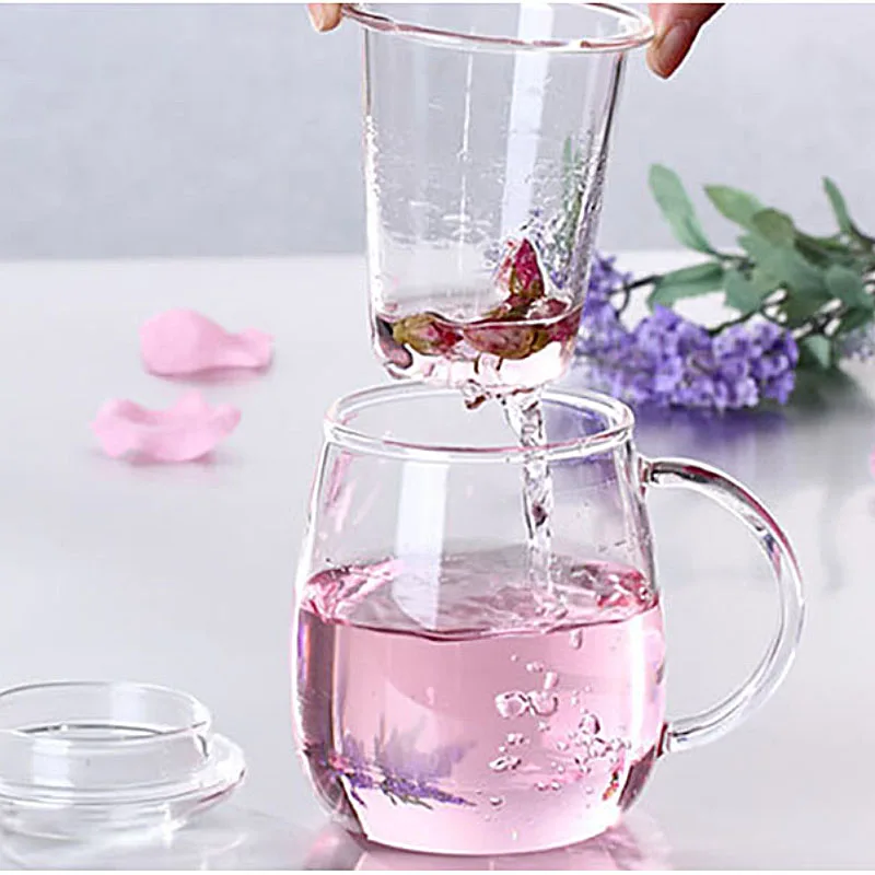 Маленький стеклянный чайник ручной работы с чайным фильтром простые утренние