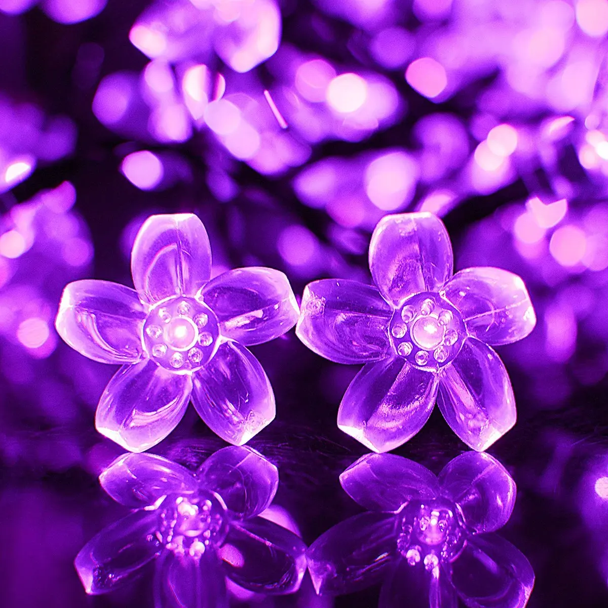 Dcoo String Lights Battery Operated Timer 50 LEDs Blossom Flower Fairy Outdoor Lighting Garden Wedding Decoration | Лампы и освещение