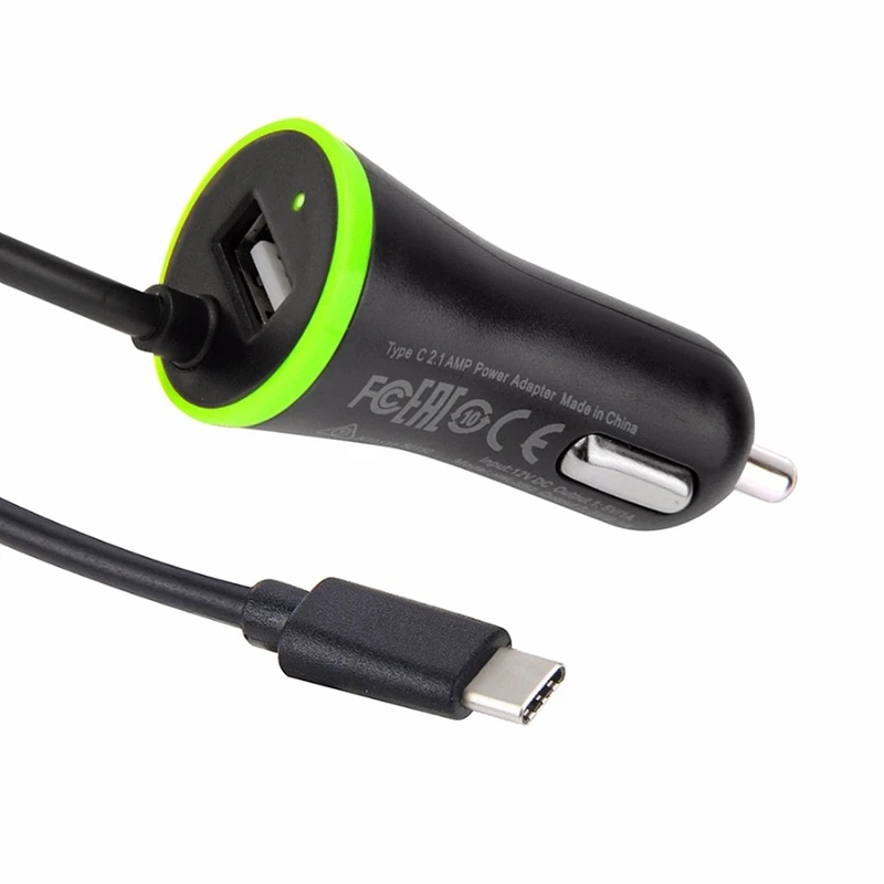 HAWEEL 2.1A Универсальный Выдвижной USB 3,1 type-c и USB 2,0 автомобильное зарядное устройство кабель для Google, LG, microsoft