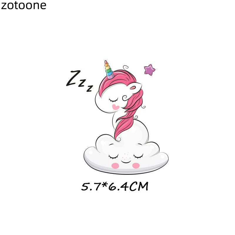 ZOTOONE/аппликация в виде цветка, милое животное, единорог, железные нашивки для детской одежды, нашивка в виде сердца, детская одежда с принтом E - Цвет: 1091
