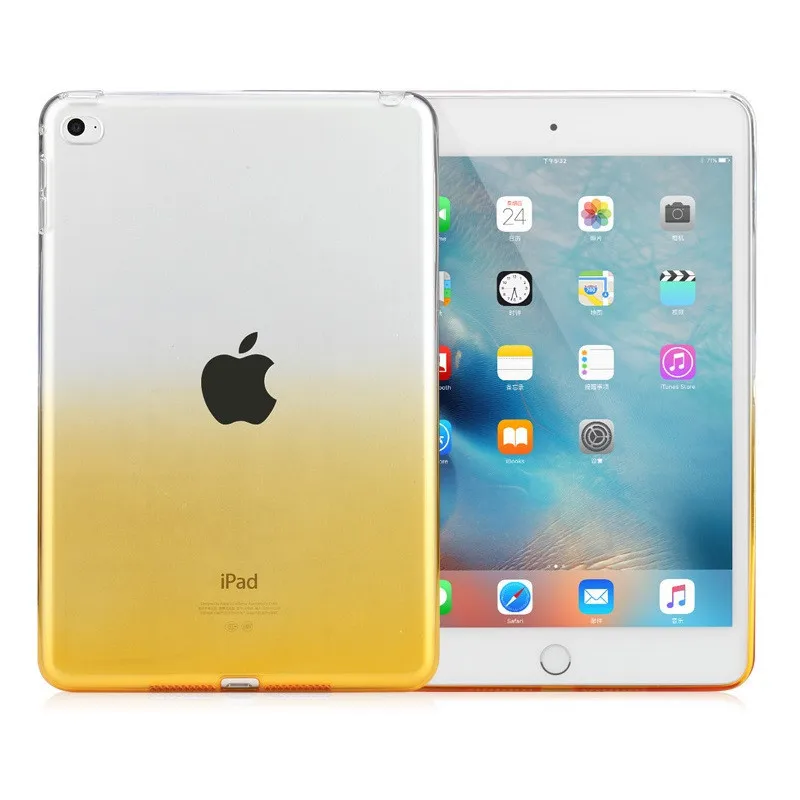 Для iPad Air 2 Чехол прозрачный градиентный ТПУ ультра тонкий гибкий силиконовый