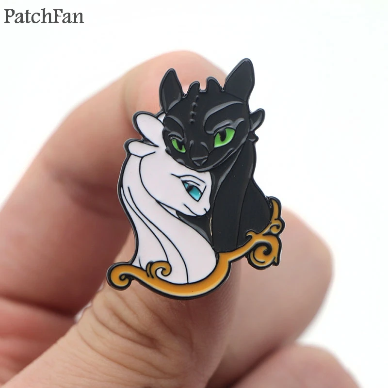 Patchfan поезд Дракон Ночная фурия Беззубик цинковый галстук булавки броши для рюкзака, одежды для мужчин и женщин Декоративные значки медали A1656