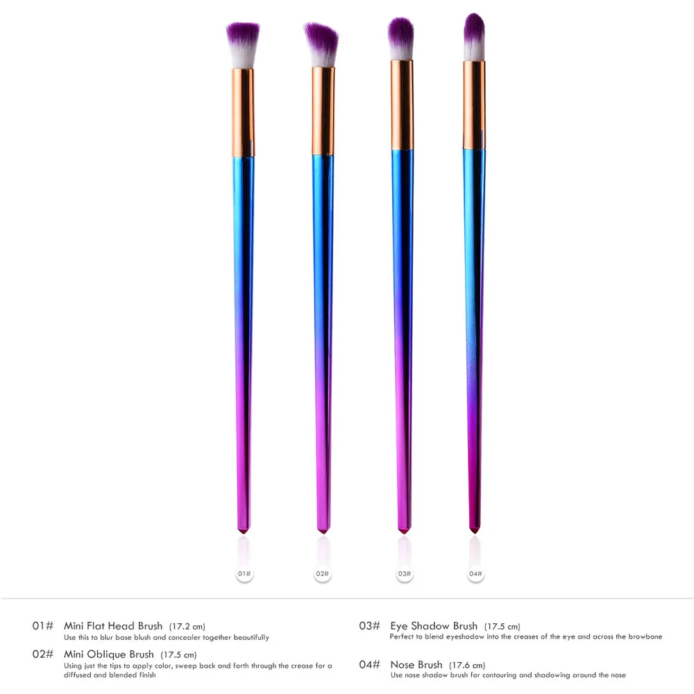 4 шт. Профессиональные кисти для макияжа Набор пудры кисть глаз инструмент