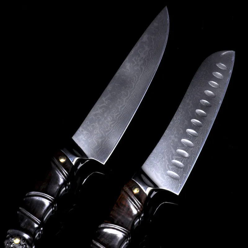 Набор кухонных ножей (комплект из 2 предметов) Дамасская сталь Палисандр Ручка