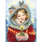 Полностью квадратная круглая Алмазная вышивка 5D DIY Стразы Вышивка крестиком Стразы Декор Рождественский подарок