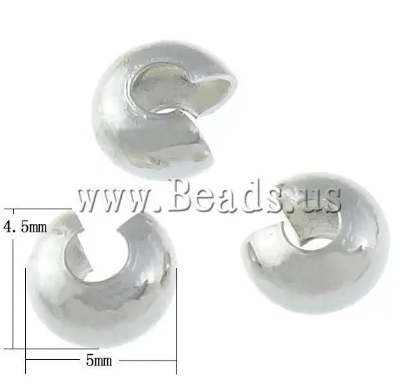 Оптовая продажа обжимные бусины 200 шт. золотистые посеребренные Обжимные 5 мм с