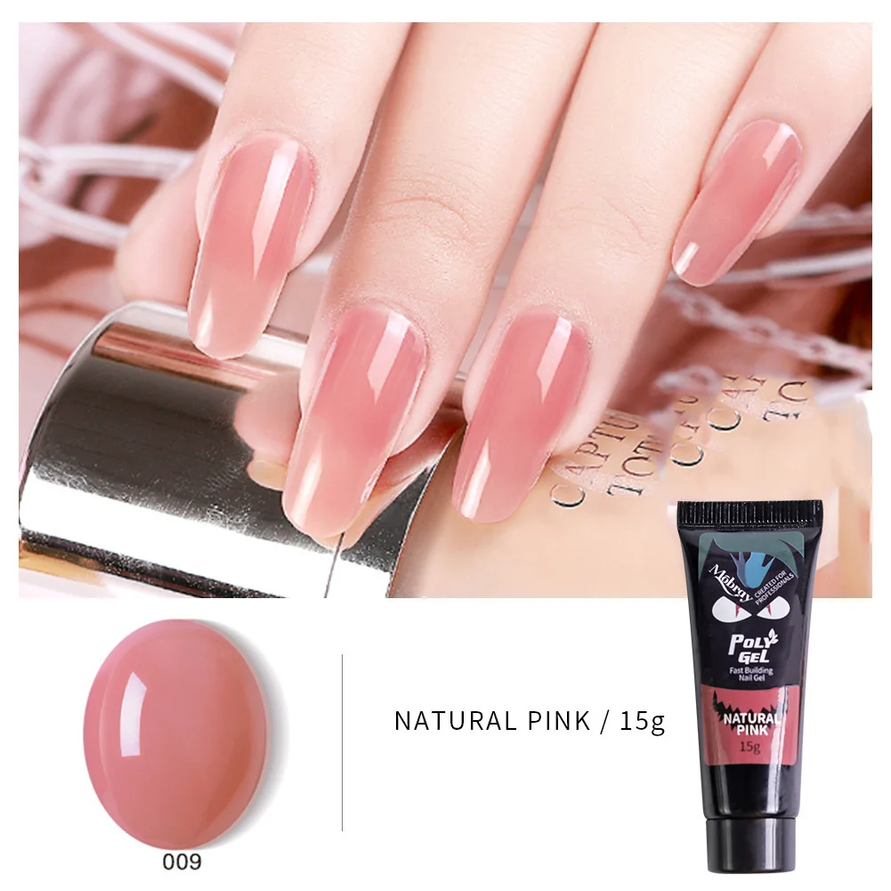 15ml 009 Nutral Pink Профессиональный гель для наращивания ногтей лак для ногтей УФ-гель для ногтей строительные гели маникюрные инструменты наборы полигель набор - Цвет: 15ml 009 Nutral Pink