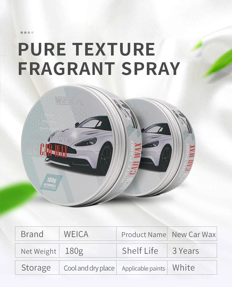

White Car Wax Carnauba Glossy Paint Hard Wax Coating Nano Increase Gloss Car Solid Paint Care 180g Free Shipping