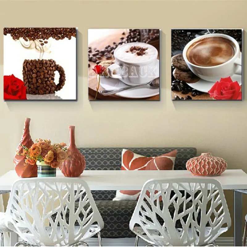 

New 5D Diamond Painting "Coffee Flower" Full Square / Round Drill Diamond Embroidery 3d Diamond Mosaic Home Decor 3pcs Kit