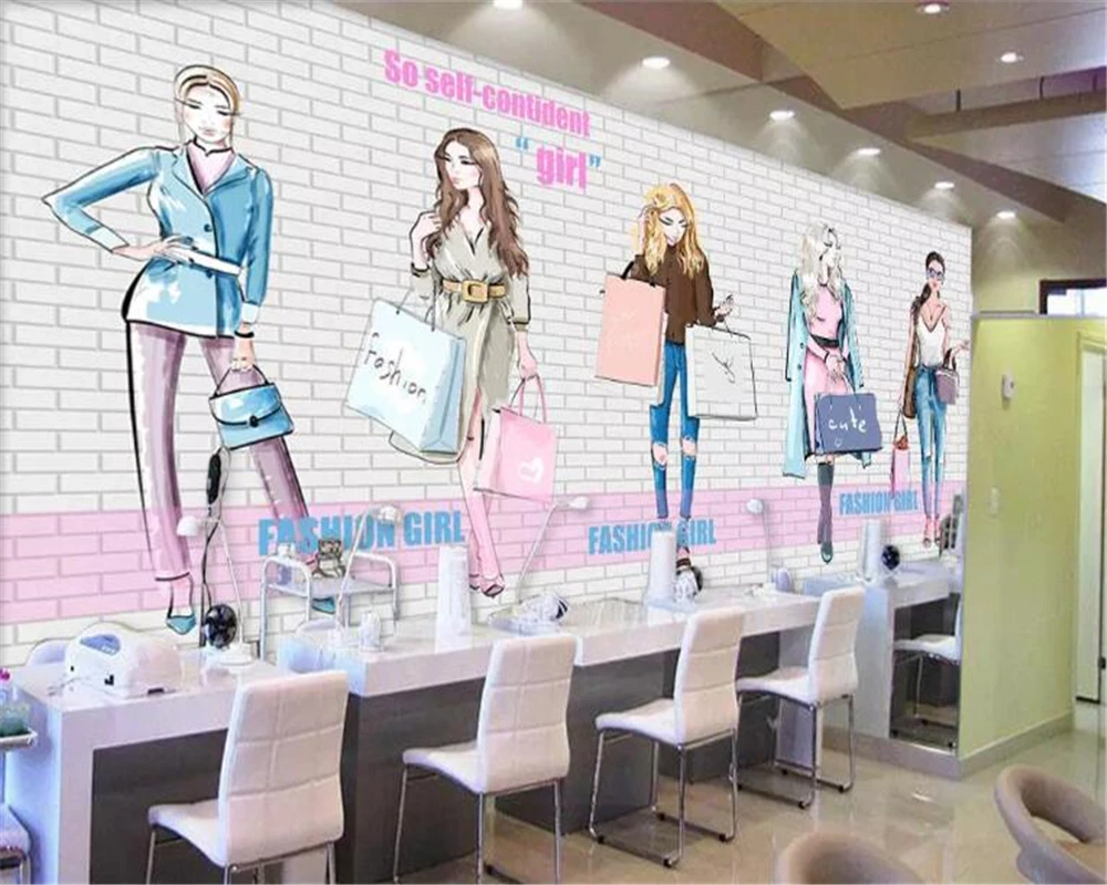 Обои 3d на заказ европейский и американский стиль красивая одежда магазин красоты