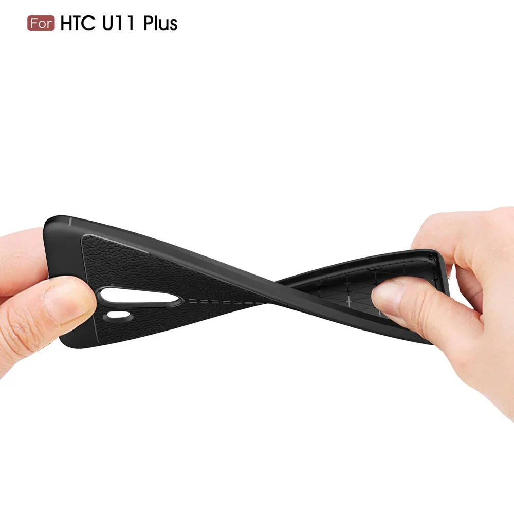 Мягкий чехол для телефона из ТПУ BEFOSSON HTC U11 plus кожаный с зернистой текстурой личи |