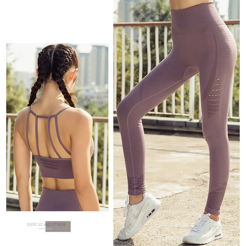 One Set Purple MSSNNG женские спортивные костюмы из 2 предметов, комплекты для йоги, одежда для тренировок, фитнеса, костюмы для бега, спортивная одежда, леггинсы для бега, Женский комплект YSO2 - Цвет: One Set Purple