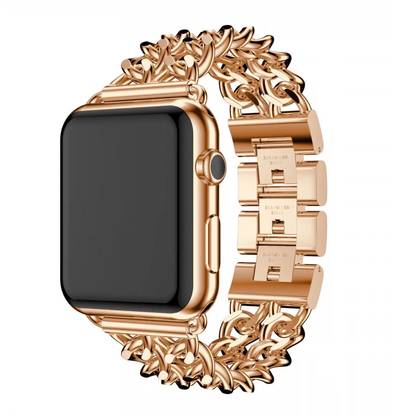 Нержавеющая сталь звено цепи ремешок для наручных часов Apple Watch, версии 44 мм, 42 мм, 40 мм, 38 мм, браслет для наручных часов iWatch серии 1/2/3/4/5 металлический браслет