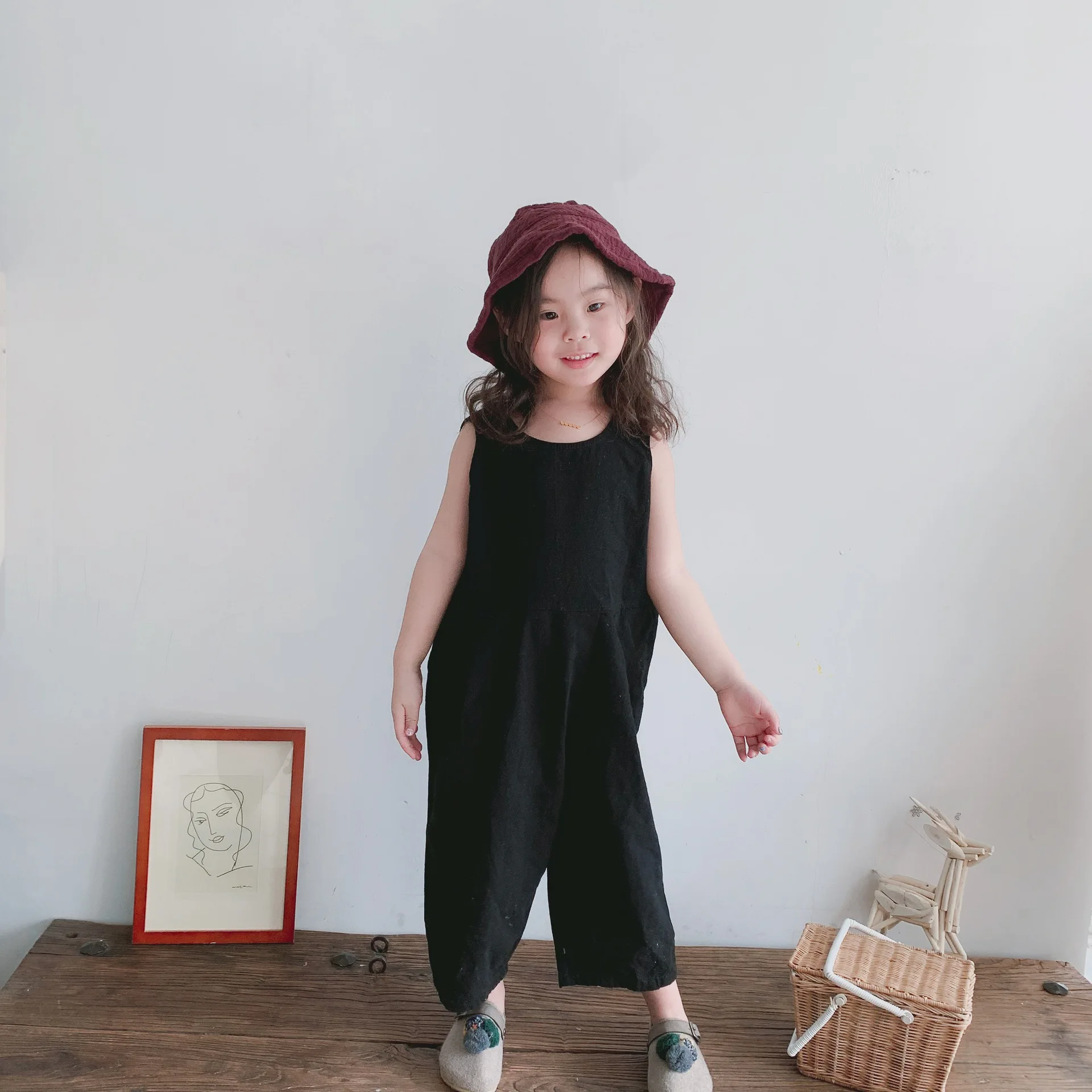 Модные летние детские льняные комбинезоны в Корейском стиле для мальчиков и девочек, повседневная одежда, модная детская одежда