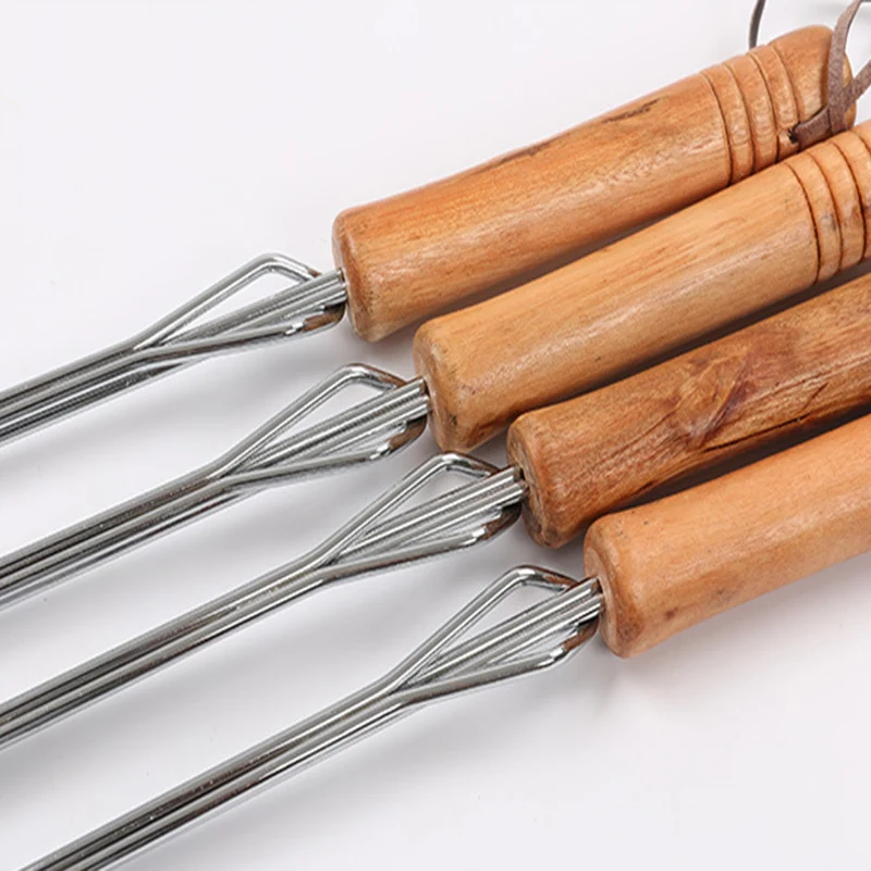 BGT 4Pcs/Set Stainless Steel BBQ Forks With Wood Handle Extensible Roasting Tools Outdoor Camping Accessories | Дом и сад