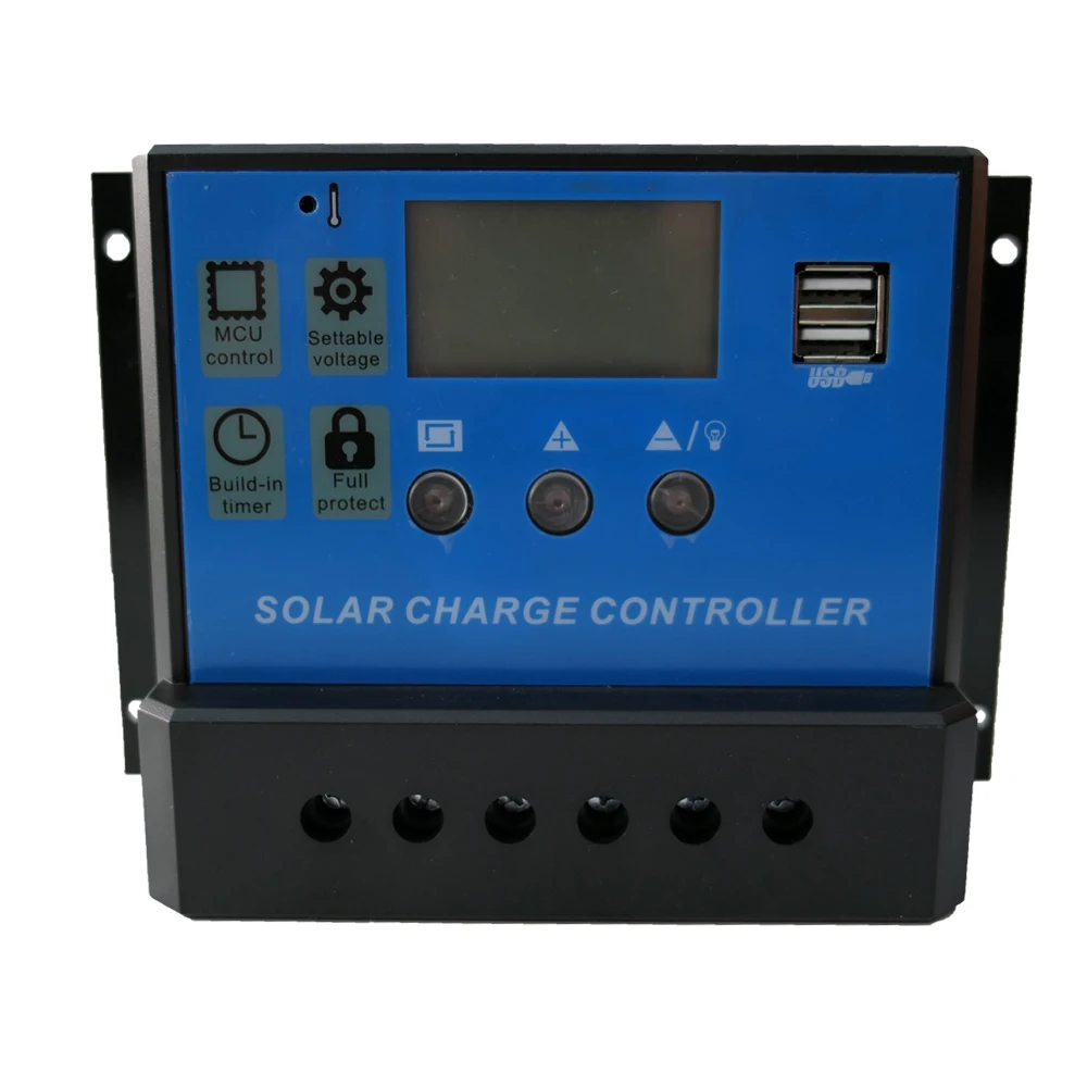 60A 50A 40A контроллер солнечного зарядного устройства 12V 24V LCD Солнечный регулятор PWM