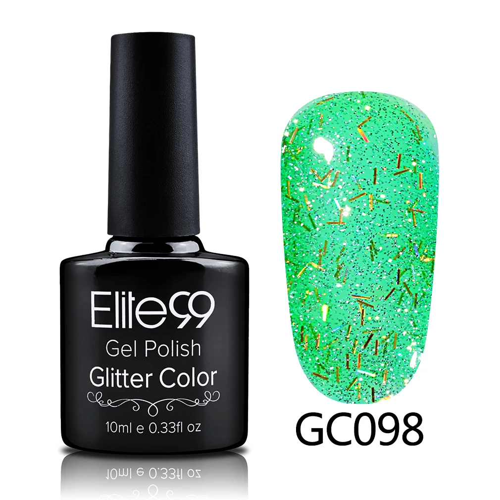 S-GC098 Elite99 10 мл Soak Off блёстки Блеск УФ гель лак Diamond для ногтей гель для ногтей с блестками красота направление Atr - Цвет: S-GC098