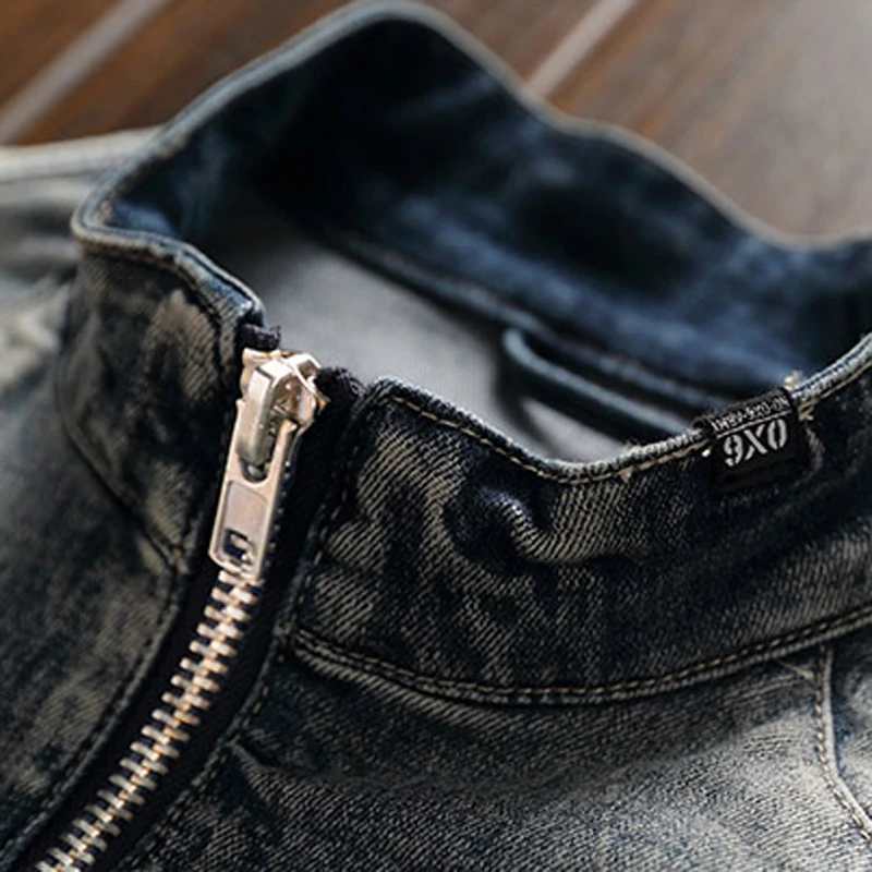 Мужская Байкерская джинсовая куртка, пальто XXXL, уличная одежда, фирменный дизайн, европейский стиль, мужские джинсовые пальто XXXL, пальто A199