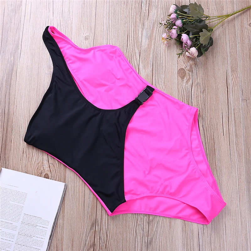 Women's One Piece Monokini Swimsuit Swimwear Beachwear Push Up Color Patchwork Bathing Bikini |