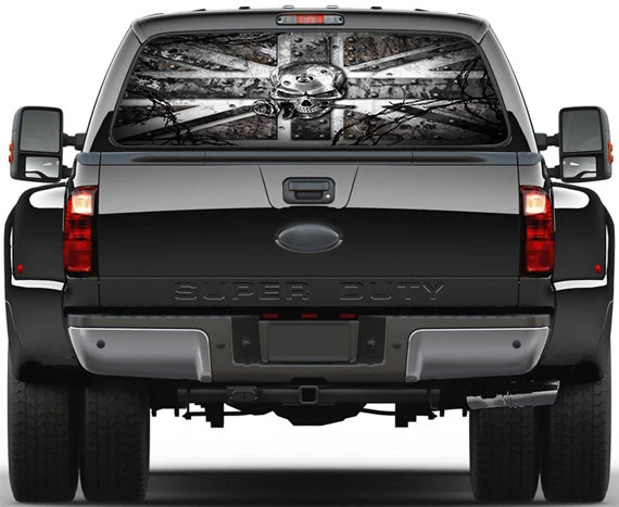 Бесплатная доставка 3D крутой череп Автомобильная наклейка на заднее стекло