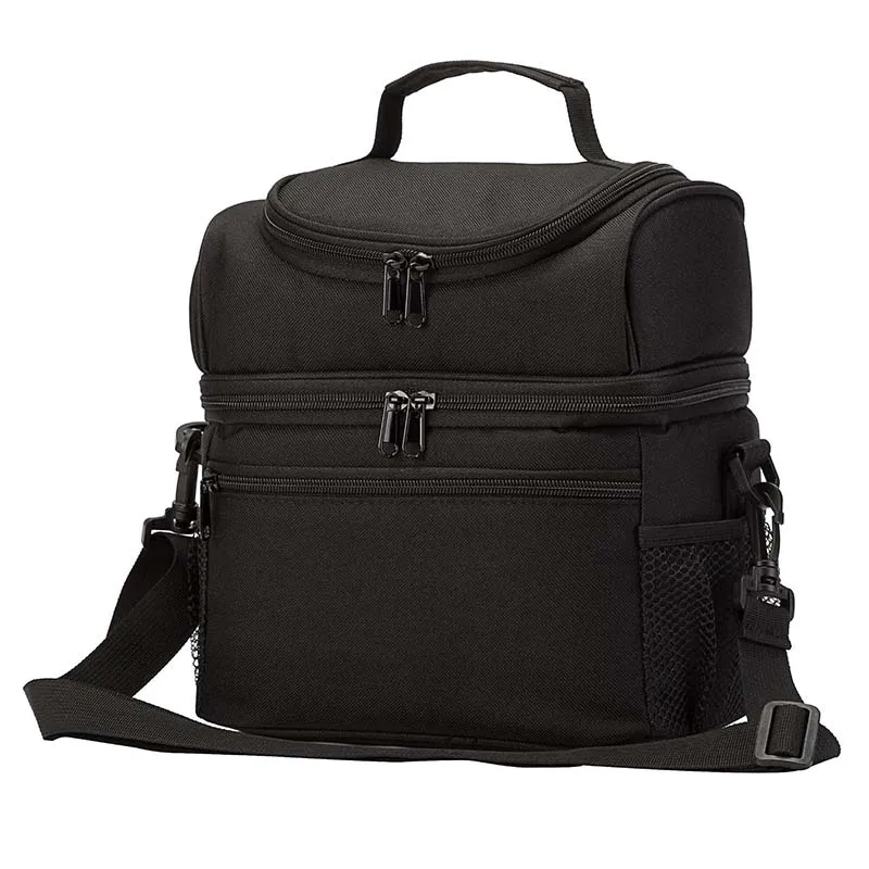 Термосумка холодильник с двойным отсеком большая емкость коробка для ланча