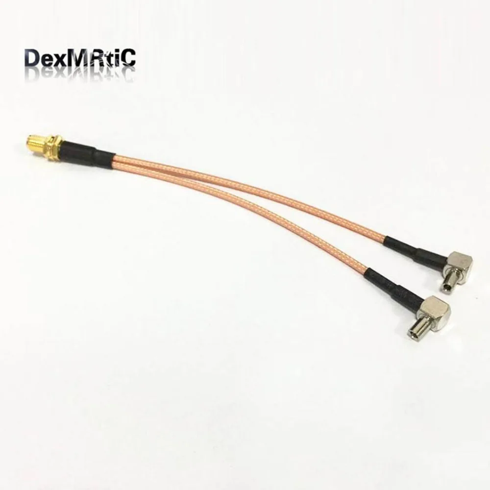 1 шт. SMA типа «Мама» к 2X TS9 мужской сплиттер-Сумматор RG316 коаксиальный кабель 15 см для huawei e5332 e5776 e5372 модем
