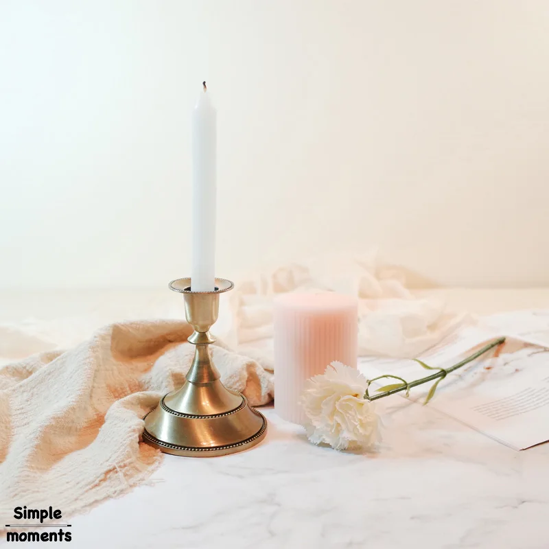 

Simple moments Metal Classic European Style Candle Holder Wedding Decorations Home Decoration Candlestick Bronze