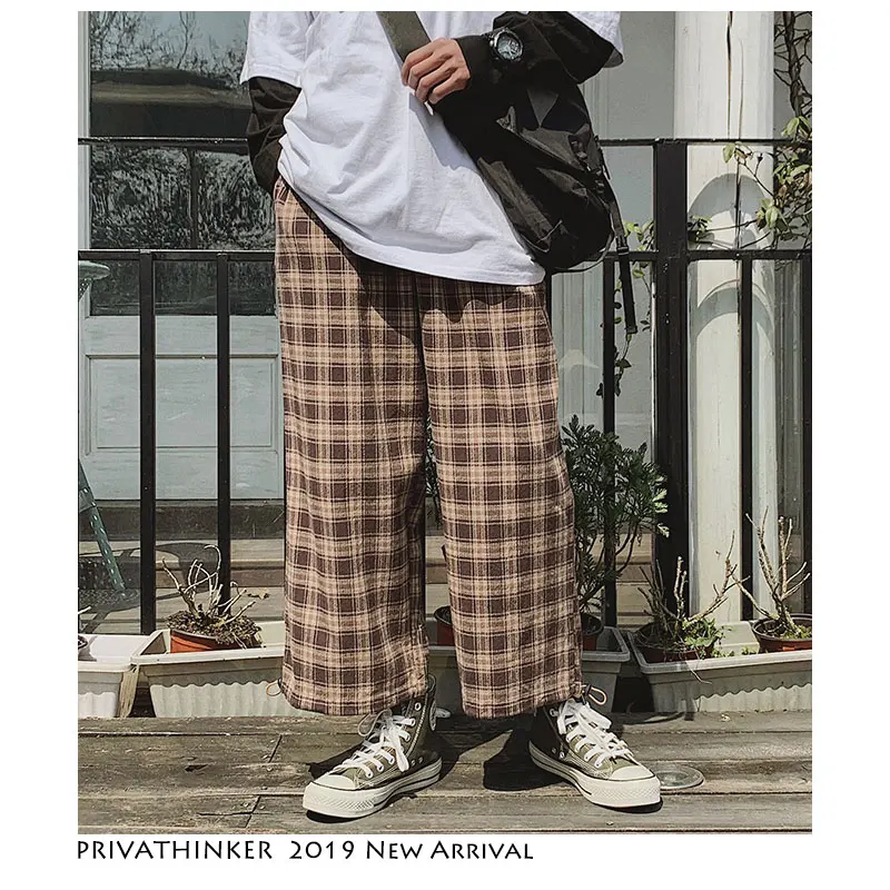 Privathinker мужские шаровары в клетку Harajuku 2019 повседневные уличные джоггеры брюки