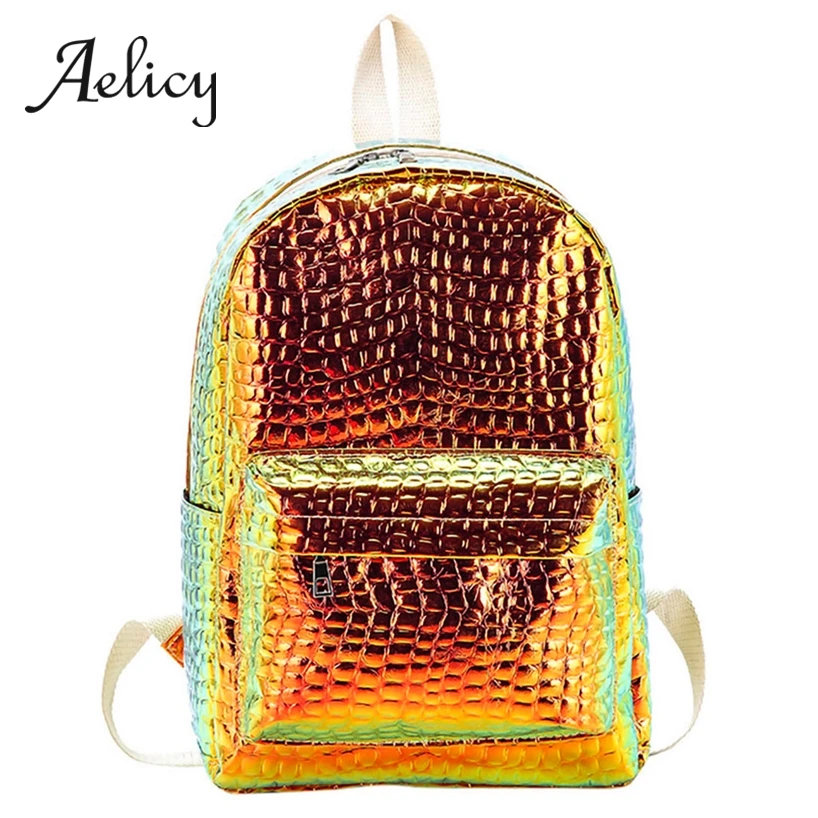 Модный рюкзак Aelicy с крокодиловым принтом женские школьные сумки из спилка для