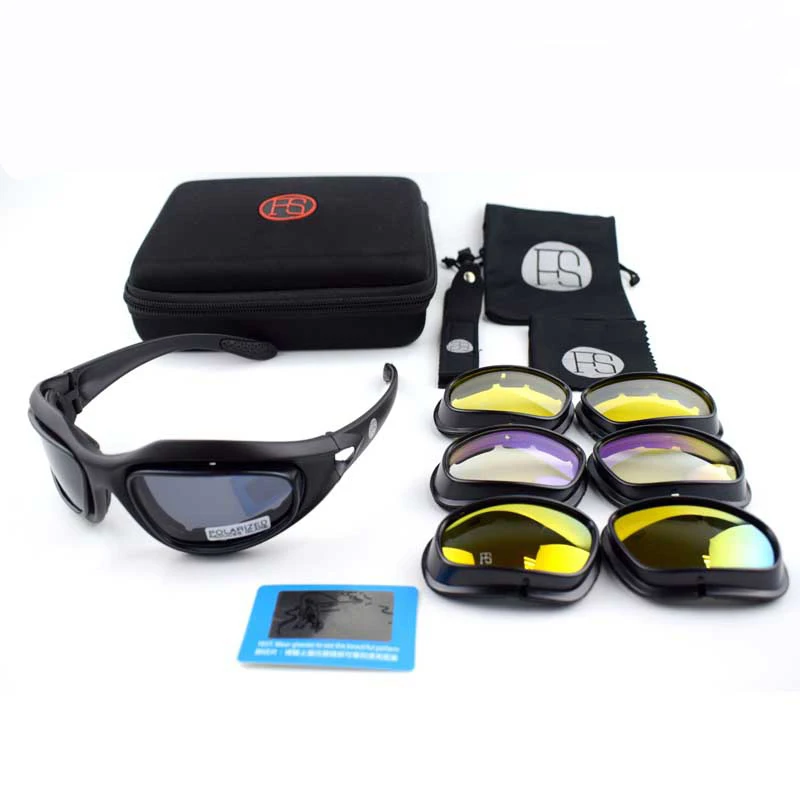 Outdoor Sport C5 X7 Polarized Sunglasses For Hiking Climbing Glasses Tactical Military Goggles Eyewear With 4 Lens