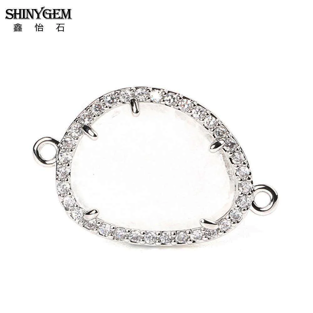 ShinyGem Натуральный камень разъем Ляпис Лабрадорит авантюрин нерегулярные цвета: золотистый, серебристый Разъем Подвески для серьги принятия