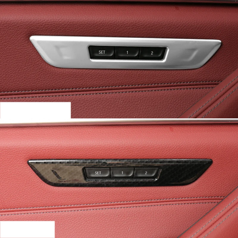 Lsrtw2017 карбоновое волокно abs рамка для автомобильного сиденья с кнопкой памяти bmw 5