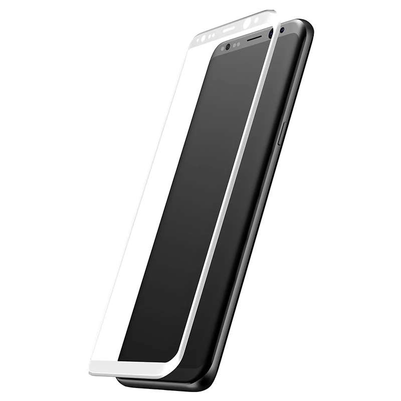 Защитная пленка Baseus для samsung Galaxy S8 3D Arc стеклянная пленка для samsung Galaxy S8 Plus полностью покрытая пленка из закаленного стекла - Цвет: White