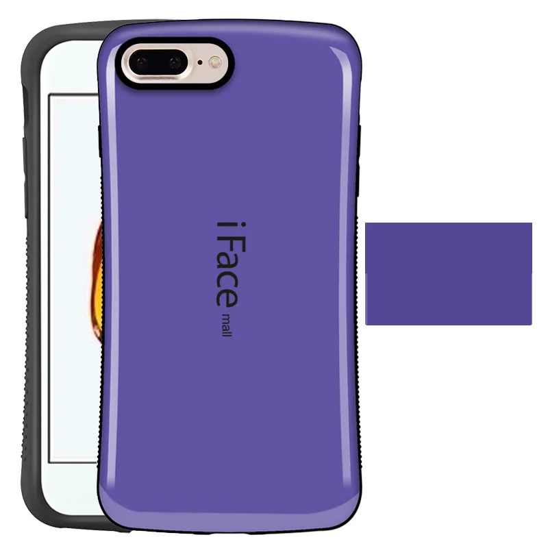 Фиолетовый Ударопрочный чехол для iPhone 7, 8 Plus, противоударный чехол для Apple iPhone XR, XS, Max, X, противоударный чехол, карамельный цвет - Цвет: Фиолетовый