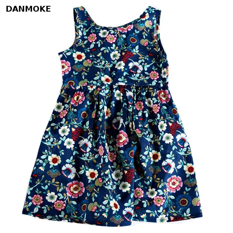 Danmoke 3-11years Baby Girl Dress Clothes Floral Print Girls Summer 2017 Costume Casual | Детская одежда и обувь