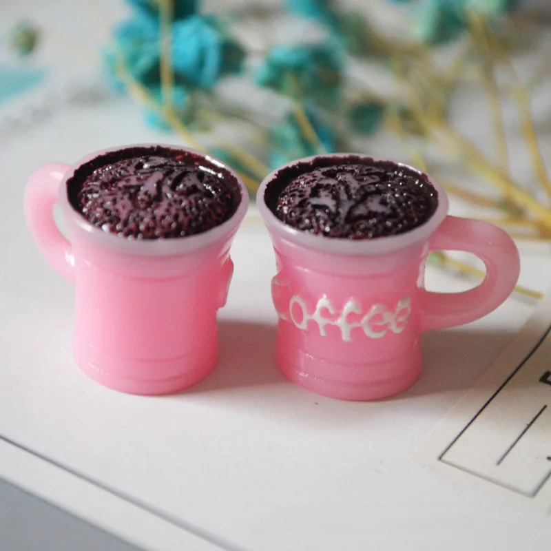 10 шт. подвески для слизи мини чашка кофе клейкие аксессуары из полимерного