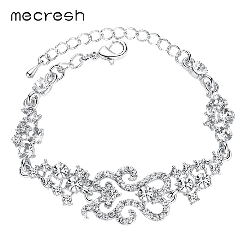 Mecresh потрясающий дизайн свадебные браслеты для женщин серебряный цвет