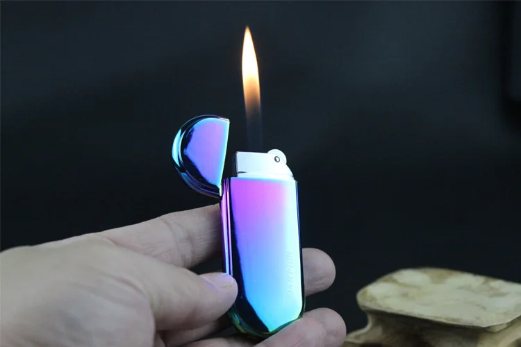 Металлическая компактная струйная Бутановая Зажигалка надувной газовый шлифовальный круг зажигалка