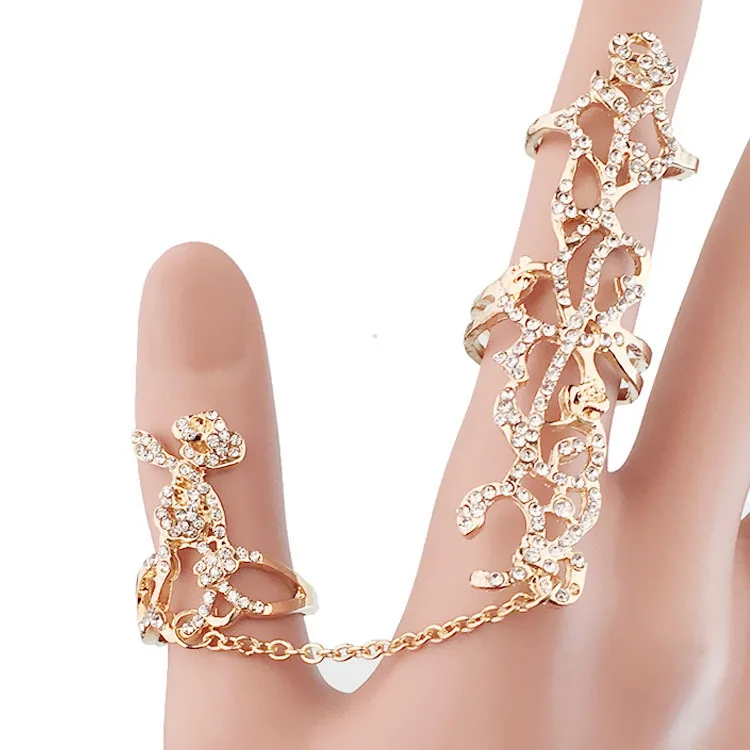 Doreenbeads 2018 Новый Мода кольцо роза Цвет серебристый Золотой горный хрусталь полые