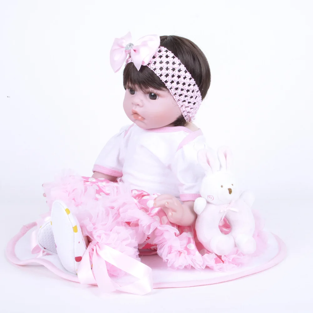 55 см силиконовые куклы Reborn Baby мягкие реалистичные Bebe для девочек живые настоящие