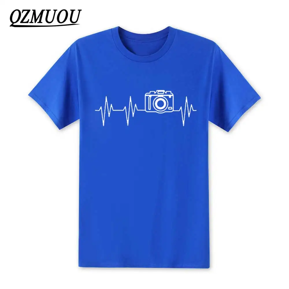 Модные мужские футболки с коротким рукавом и надписью Heartbeat of Camera хлопковые I SHOOT