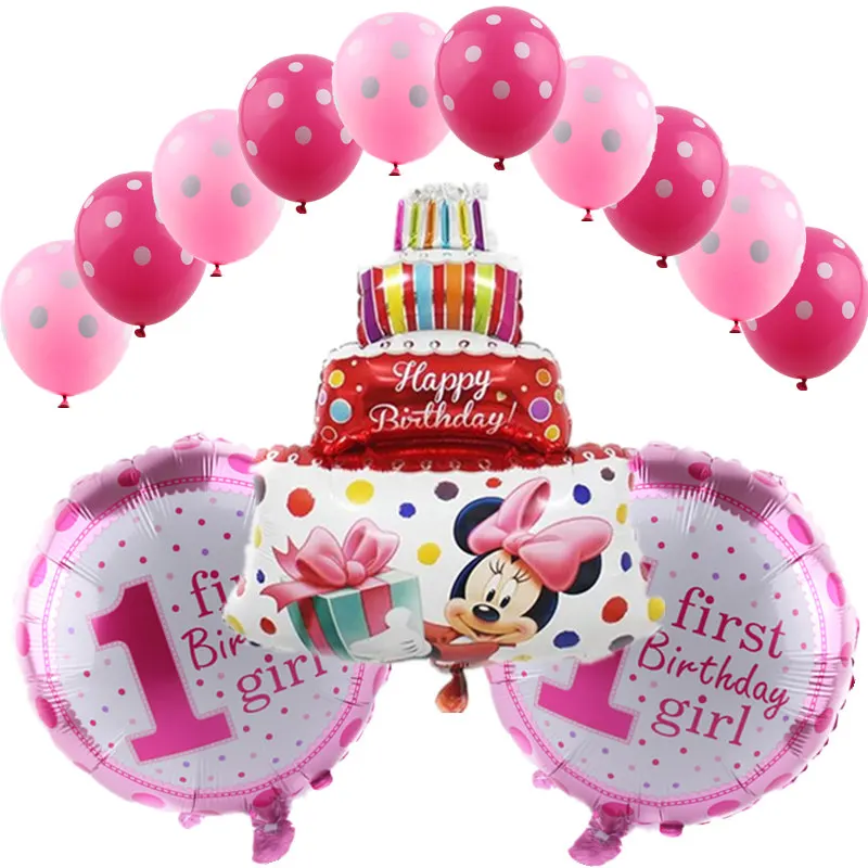 New 13pcs/lot Mickey Minnie Boys Girls Birthday Series Balloons Party Decoration High Quality | Дом и сад