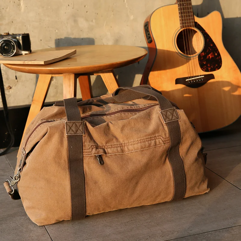 

MUZEE New Canvas Bag Fashion Travel Bag for Men High Capacity HandBag for Short Trip Canvas Shouler Bag