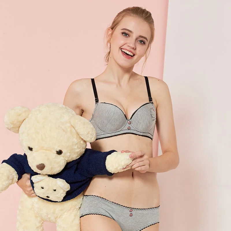 Для женщин нижнее белье Intimates хлопок удобный бюстгальтер набор молодых девушек