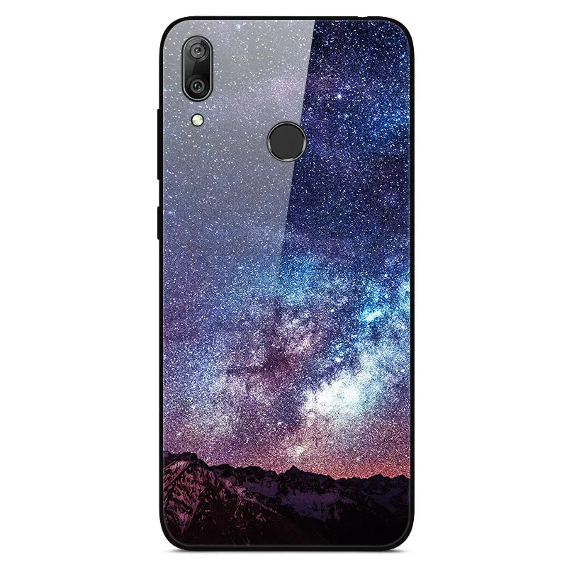Лимонно-желтый Для huawei Y7 чехол из твердого закаленного стекла окрашенный задний бампер для huawei Y7 Y 7 Y7 Prime Pro чехол из закаленного стекла - Цвет: Лимонно-желтый