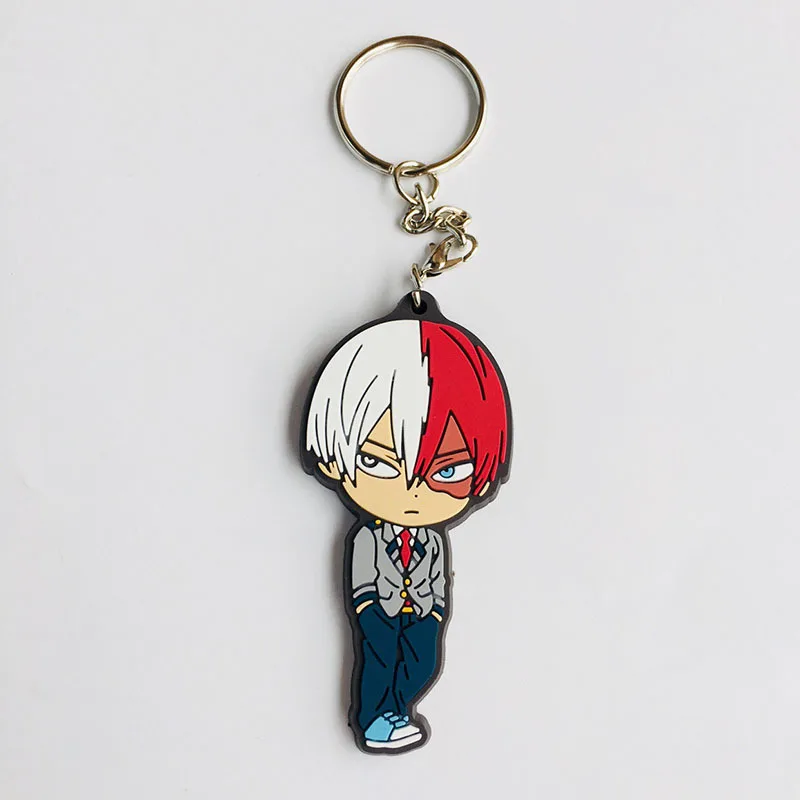 7 Мультфильм мой герой Academy ПВХ брелок мидория Izuku Todoroki Shoto Bakugou кацуки милый смешной кулон брелки для ключей porte clefs - Цвет: 7