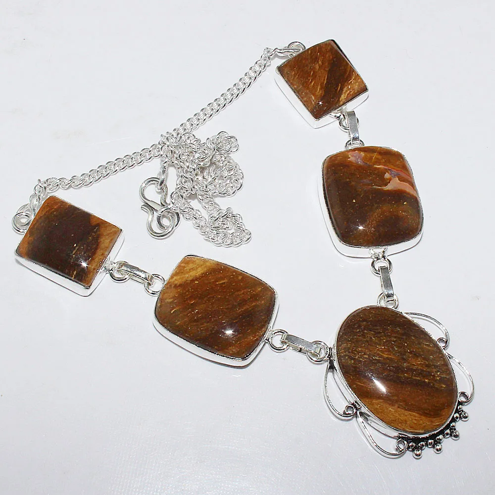 

Jaspers Necklace Silver Overlay over Copper, 48.5cm, N1646